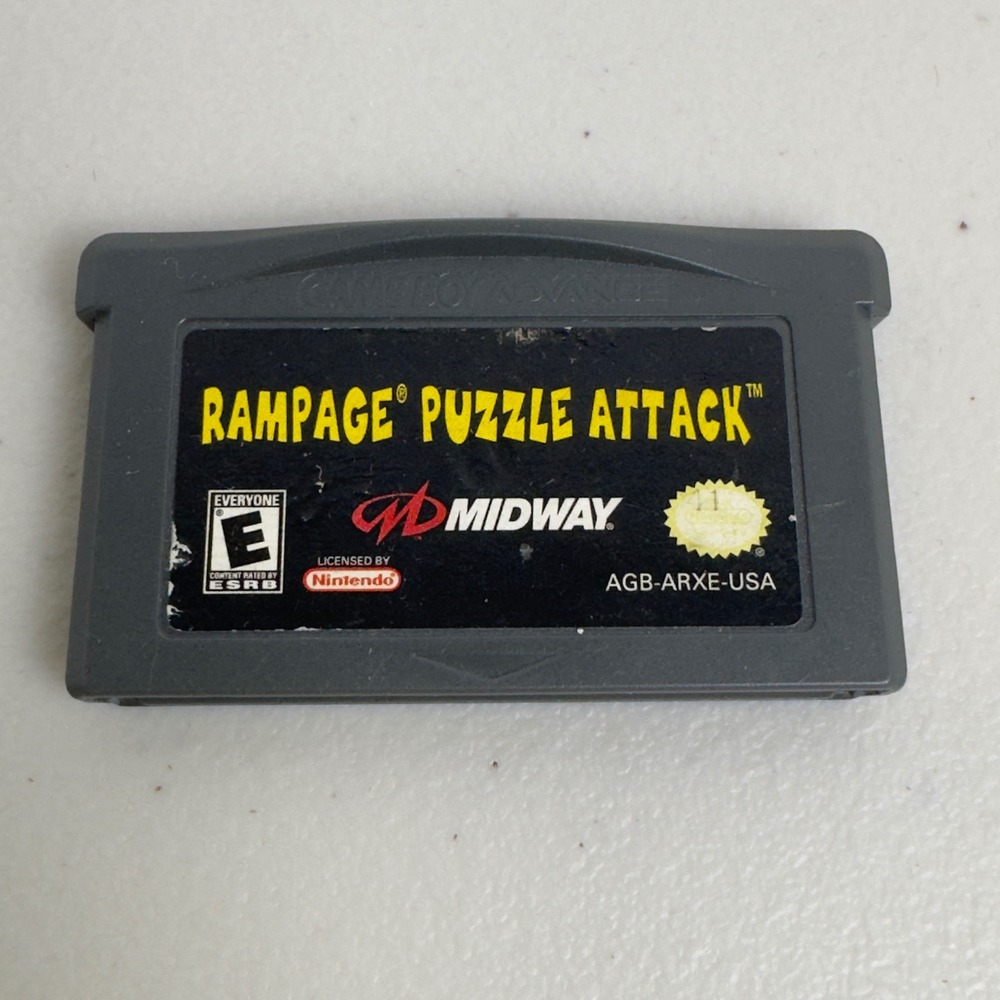 Midway Rampage Puzzle Attack Nintendo Game Boy Advance GBA Game AGB-ARXE-USA OEM